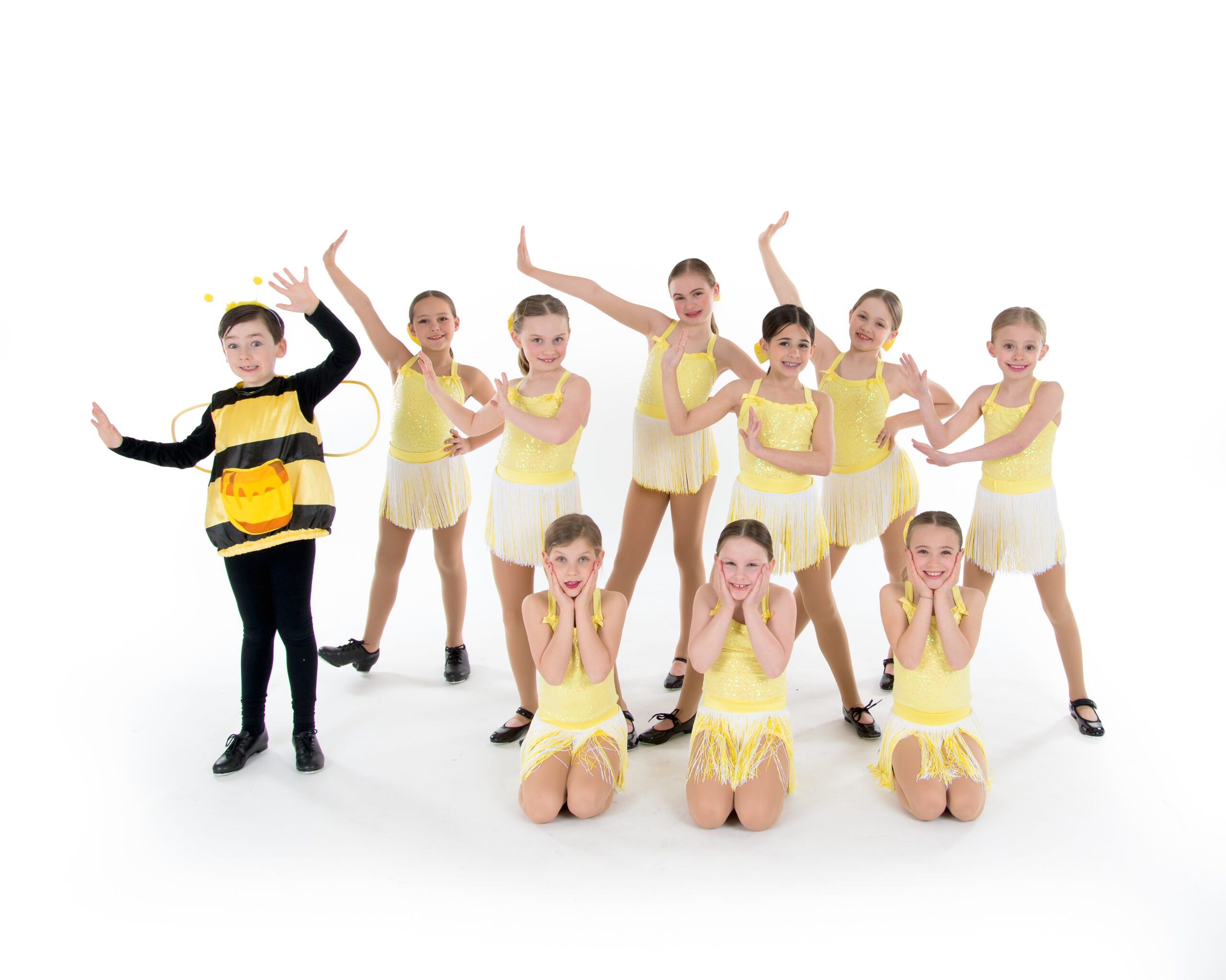 Level One Combo dressed in yellow and our male dancer as a bumble bee.